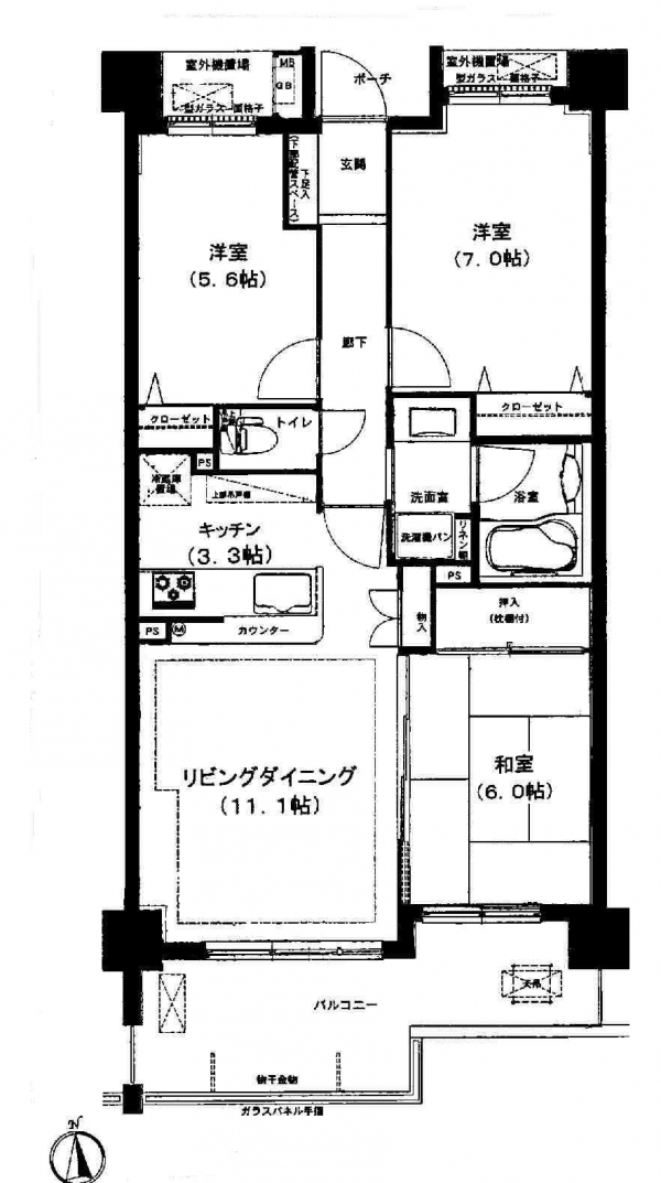 ｱﾝﾋﾞｼｬｽﾌﾟﾗｻﾞ河辺205間取